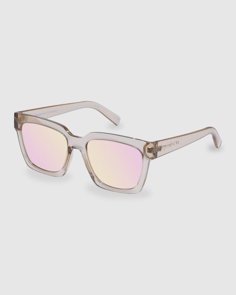 WEEKEND RIOT SAND PEACH MIRROR SUNGLASSES