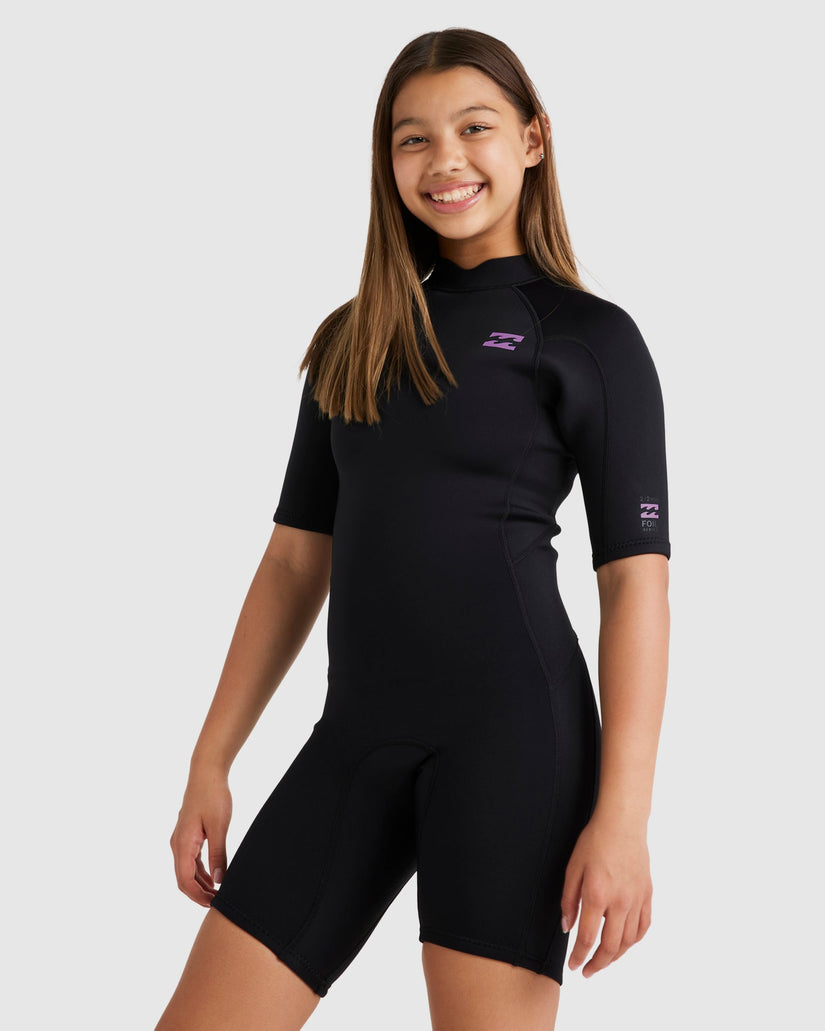 GirLong Sleeve 6-14 2/2mm Foil Back Zip Springsuit