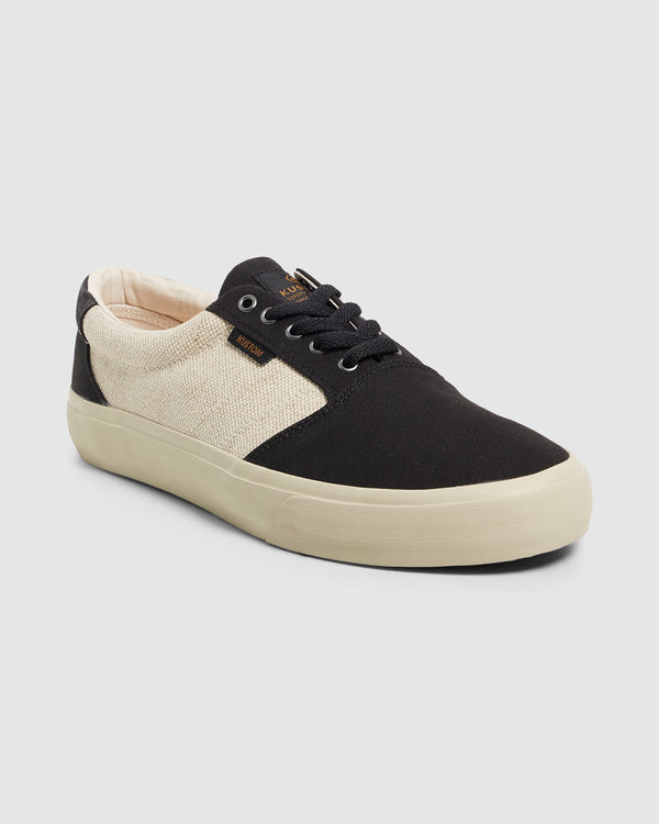 MENS CENTRAL WIDE BLACK HEMP SHOES