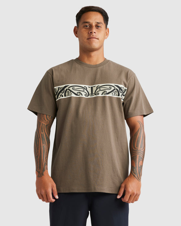 Mens Kowhaiwhai Mangopare Panel T-Shirt